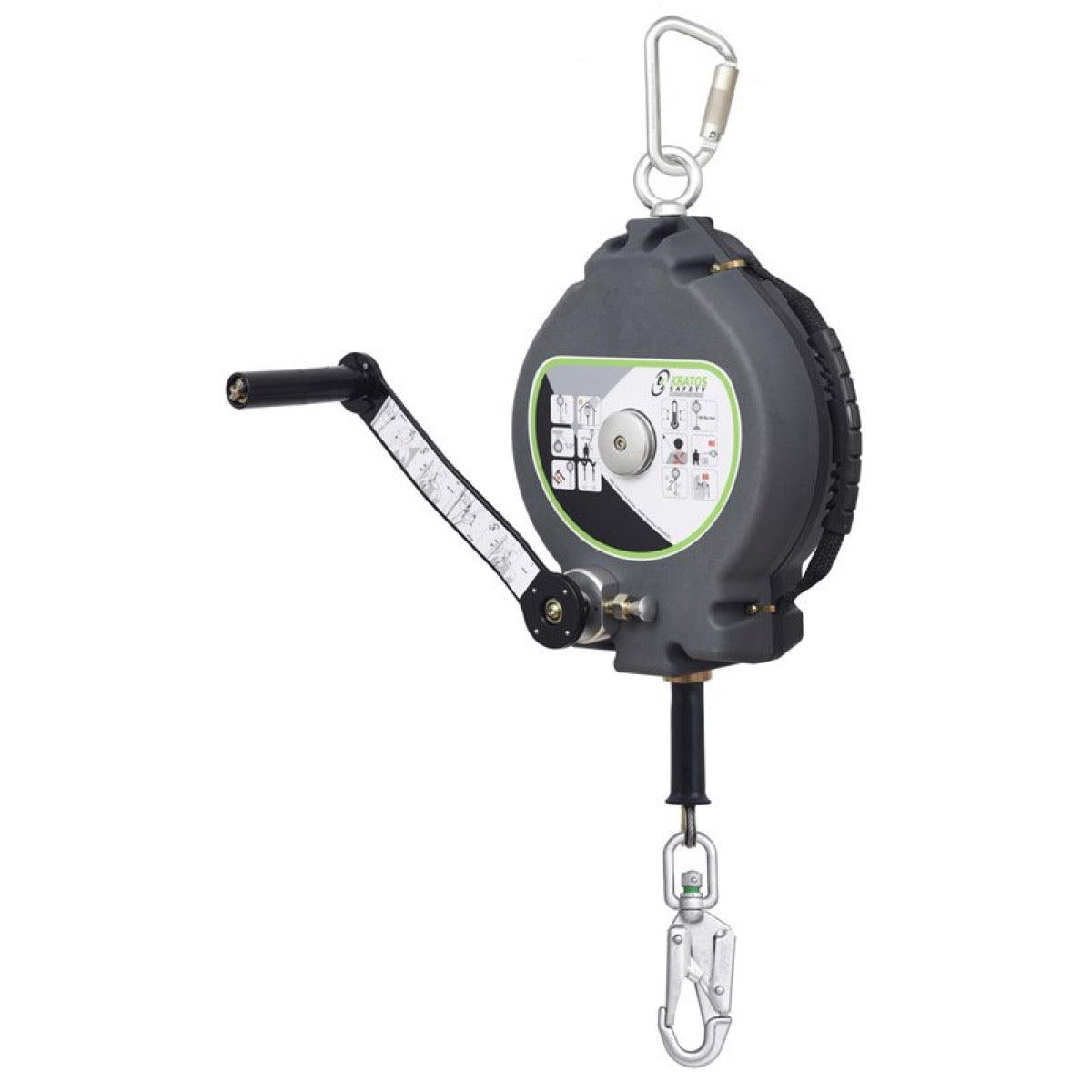 KALYPSO wire rope, retractable fall arrester with integrated rescue winch