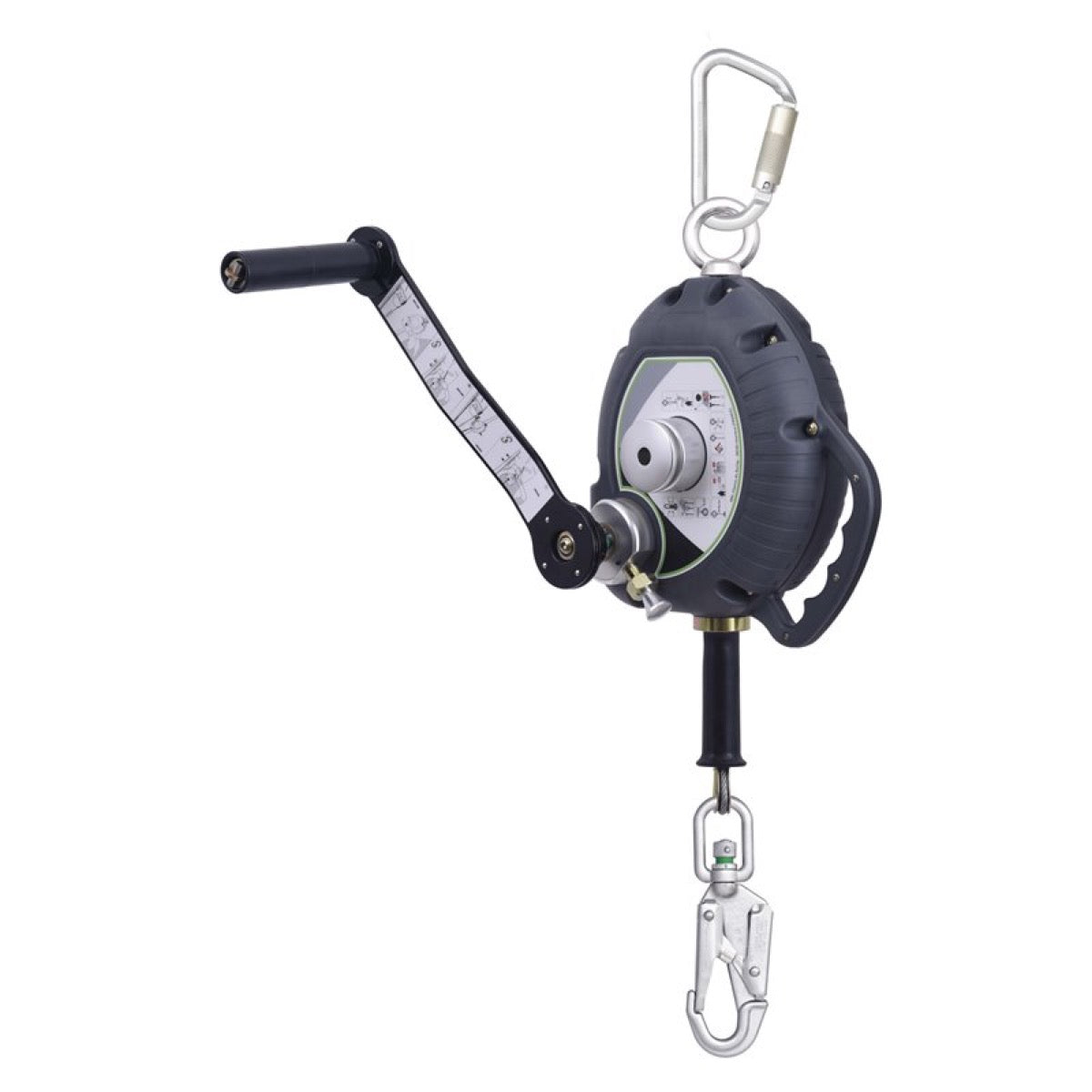 KALYPSO wire rope, retractable fall arrester with integrated rescue winch